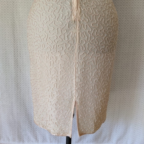 Vintage 80s Stenay Pale Pink Beaded Dress - Picture 7 of 8